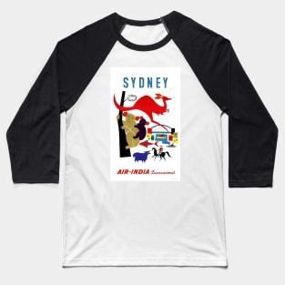 Vintage Travel Poster Australia Sydney 1 Baseball T-Shirt